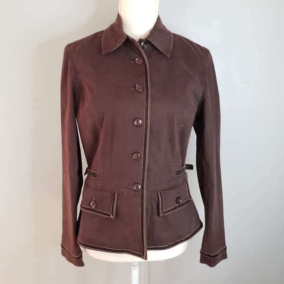 Talbots Jackets & Blazers - Talbots Brown Stretch Button Down Jacket